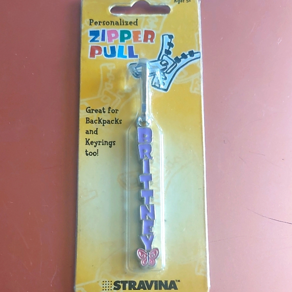 👝 Brittney Zipper Pull with Purple Lettering
